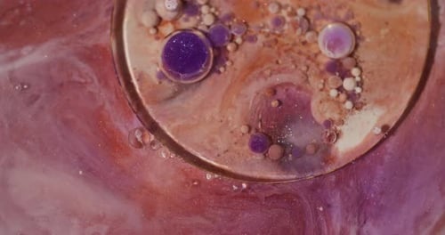 Paint Bubbles Oil Background Glitter Blend Round