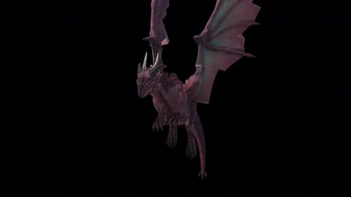 3D Animated Fantasy Dragon Flying with Flapping Wings