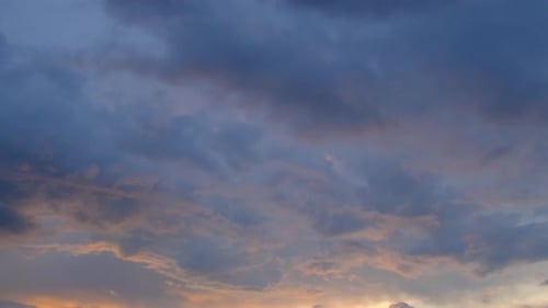 Golden Hour Sky with Moving Clouds