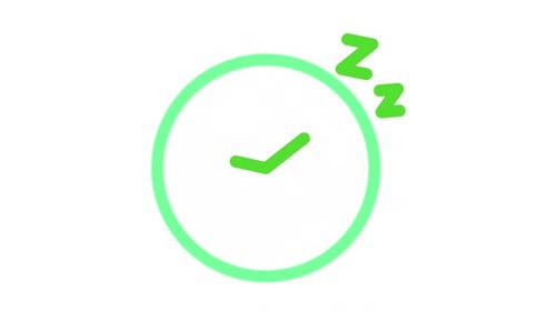 Animated Flat Design Sleep Clock Icon