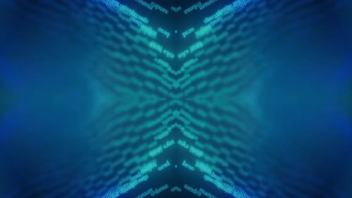 Abstract Flowing Digital Text Grid Background Animation