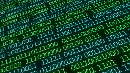 Código binário de informação no ciberespaço