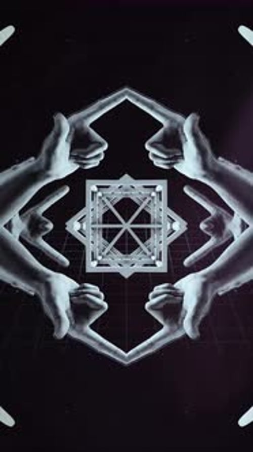 Abstract Geometric Pattern with Hands Animation