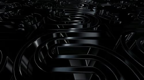 Abstract Glossy Black Wavy Pattern Background Loop