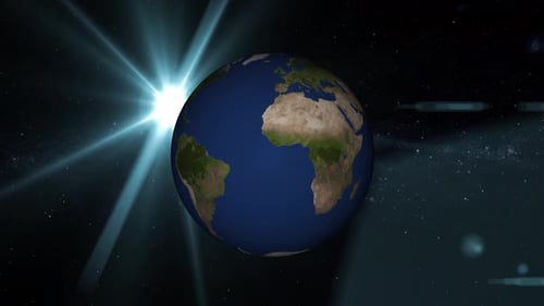 Earth Planet animation in space. 2863