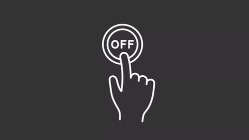 Off button white line animation