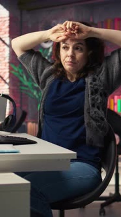 Vertical Video Devastated Sad Woman Losing Financial Value on Stock Trading Platform