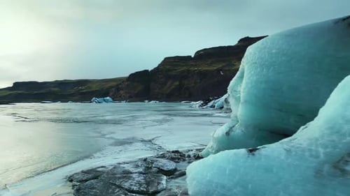 Aerial View of Massive Glaciers Ice