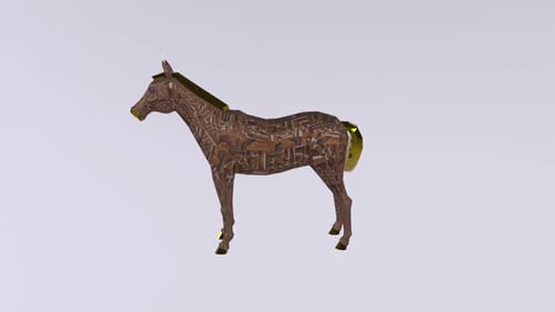 Horse 3d object rotating loop