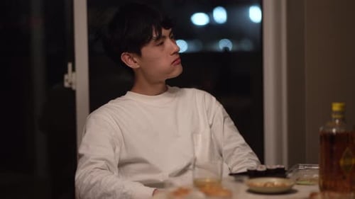 man drinking alone
