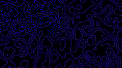 Moving blue waves on a black background.