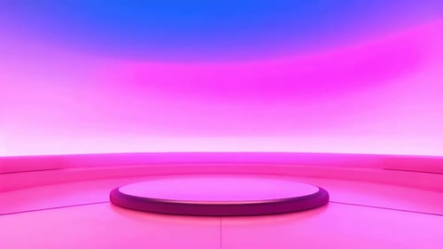 Podium Futuristische Vitrine mit Plattform für Produktausstellungen. Leeres modernes Bühnendisplay