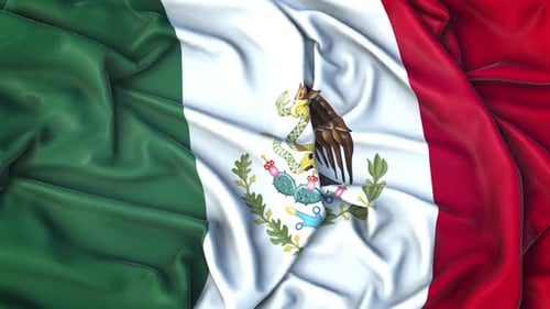 Realistic Waving Mexico Flag Motion Background
