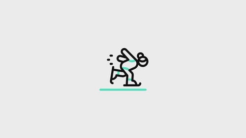 Minimalist Ice Skater Line Art Icon Animation