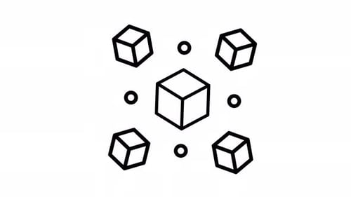 Animation des Blockchain-Liniensymbols
