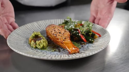 Delicious Salmon Dish with Vegetables and Mash