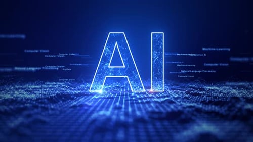 AI Artificial Intelligence Concept with Futuristic Data Network Visualization