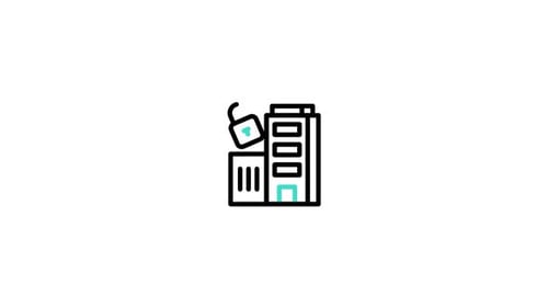 Icono animado de edificio de oficinas