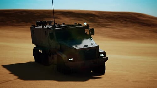 Armoured Military Truck in Desert