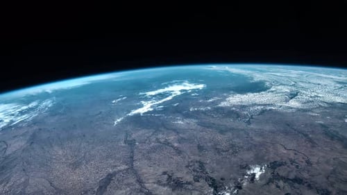 Planet Earth Rotating in Space with Dynamic Clouds