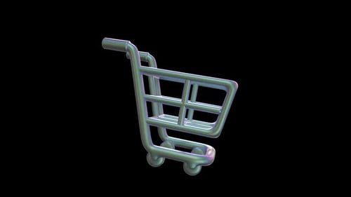 Market Icon Iridescent social media aesthetics on a transparent alpha
