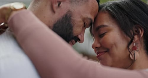 Loving Couple Embracing in an Urban Setting