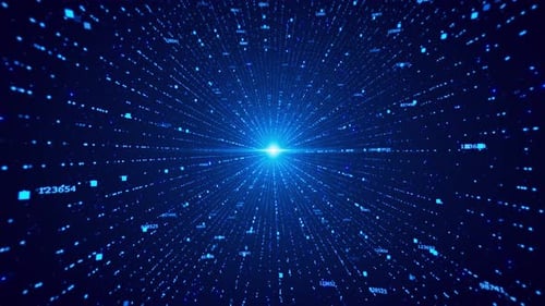 Futuristic Data Stream Transfer Technology Cyberpunk Big Data and Cybersecurity Cyberspace