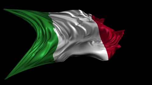 Italian Flag Waving Seamless Loop Animation