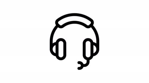 headphones line icon animation