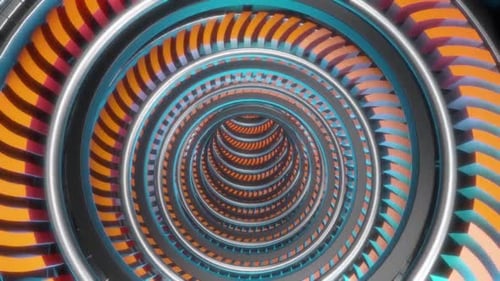 3d Neon tunnel dark