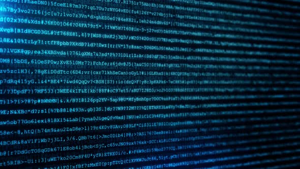 Abstract Programming Code Running Through Computer Screen Terminal ...