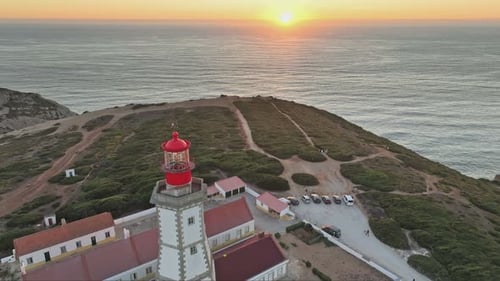 Lighthouse on Cabo Espichel Cape Espichel on Atlantic Ocean