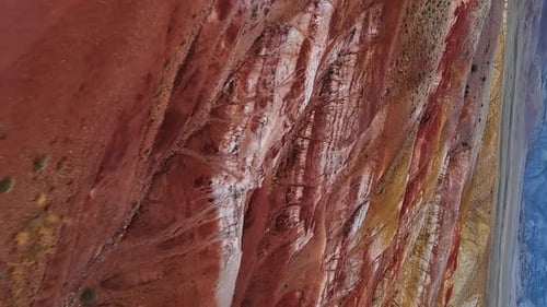 Aerial View of the Red Mountains Resembling a Martian Landscape