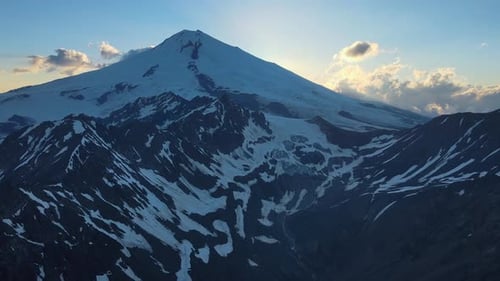 Aerial View Beautiful Enticing Snowy Mountains Amid Cloudy Sky Beauty of Enticing Snowy Mountains