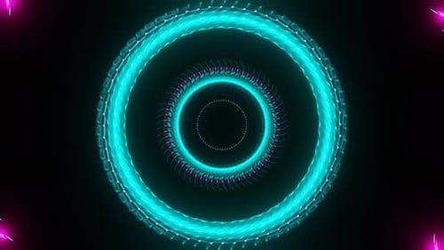 Glänzender Hintergrund mit Propellermechanismus, Vj Loop, in Türkis und Rosa, 4K