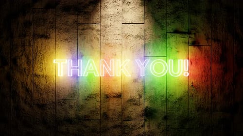 Kinetic Neon Text Thank You Message Reveal