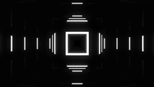 Динамичный футуристический туннель с яркими линейными огнями, создающими движение