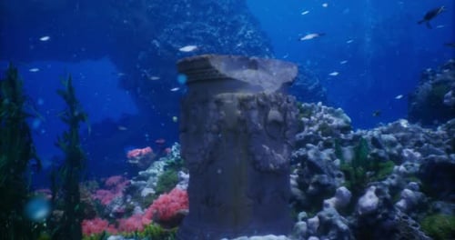 Underwater Ruins Reveal Remnants of Ancient Architecture Among Vibrant Coral