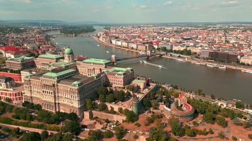 Budapest Buda Castle Aerial View Castle Crowns Historic Buda Hill Castle Budapest Cityscape Budapest
