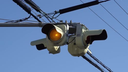Caution Signal Traffic Lights in Japan