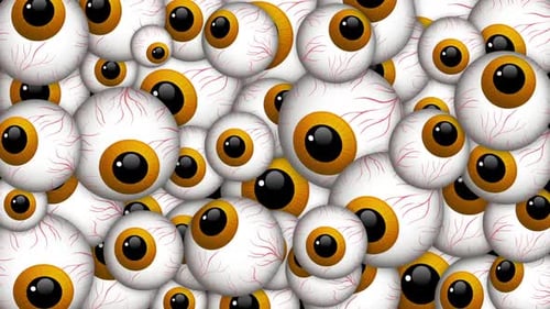Abstract Animated Eyeballs Halloween Background Loop