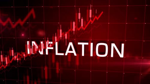 Futuristic Financial Data Chart Animation with Inflation Text