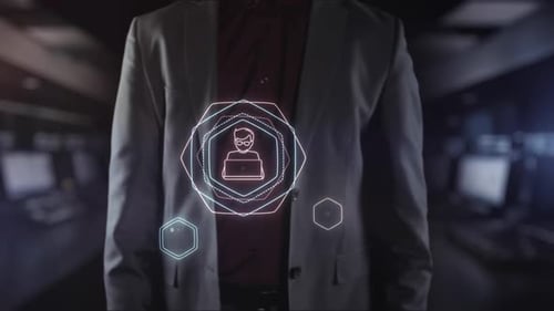Digital Business Interface with Connected Icons