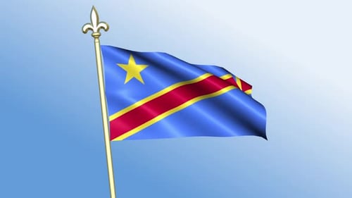 Animated 3D Flag of Democratic Republic of Congo Waving