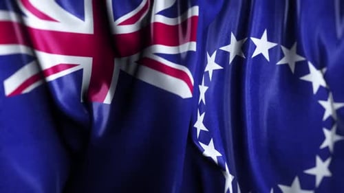 Waving Flag of the Cook Islands Realistic Loop