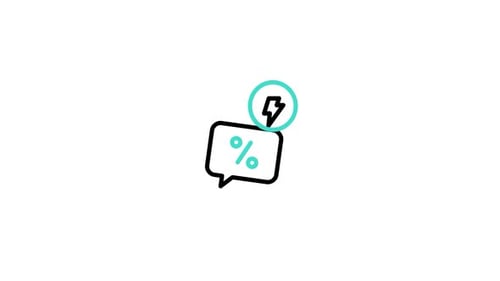 Animated Business Discount Icon with Lightning Bolt
