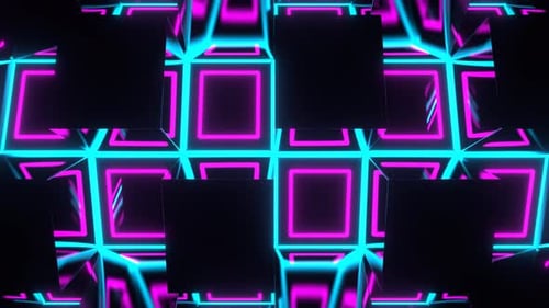 Pink And Cyan Cylindrical Neon Moving Background Vj Loop In 4K