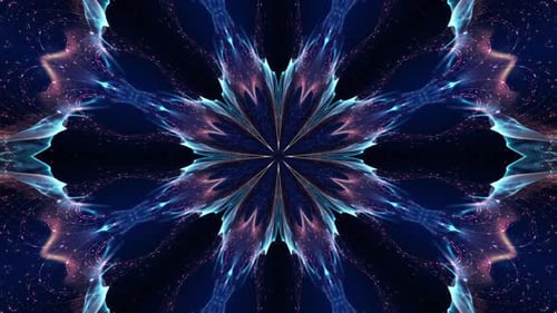 Abstract Glowing Blue Purple Kaleidoscope Motion Background