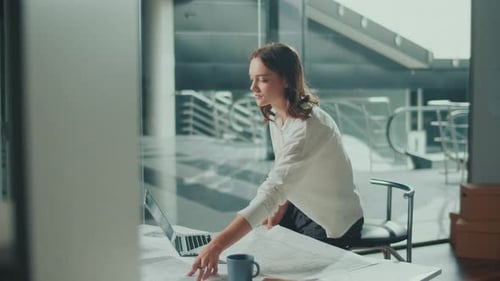Female Architect in Her Modern Office Creates Innovative Designs