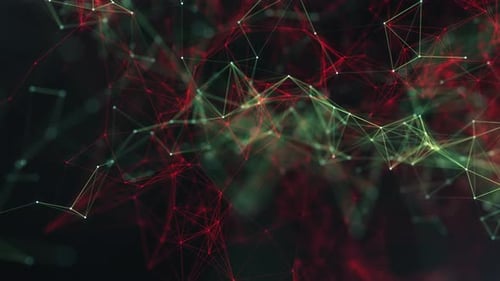 Animated Abstract Technology Network with Connected Dots